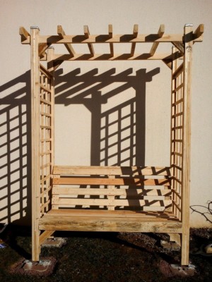 Pergo banc Pergola banc en bois de palettes revalorisées